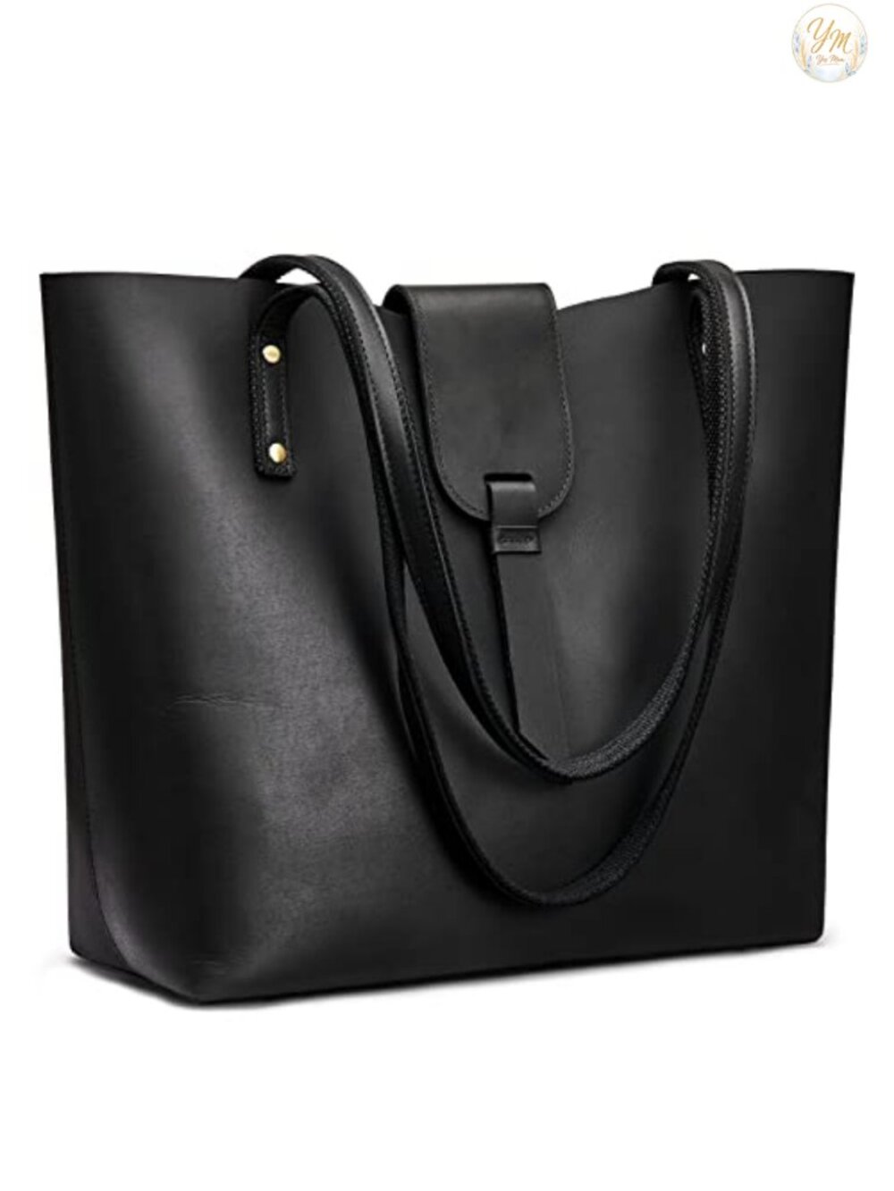 Genuine Leather Tote Bag with Purse Organizer Fits 14" Laptop Work Shoulder